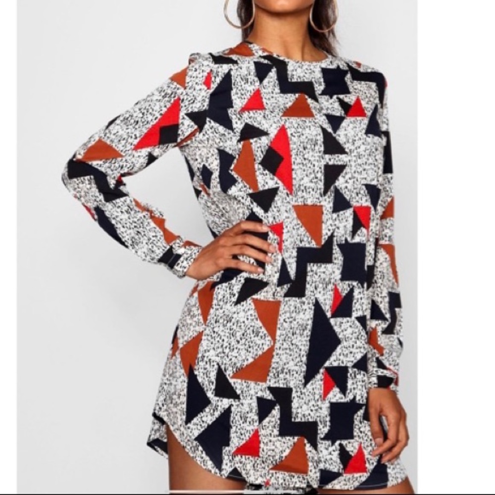 Geometry Print Dress